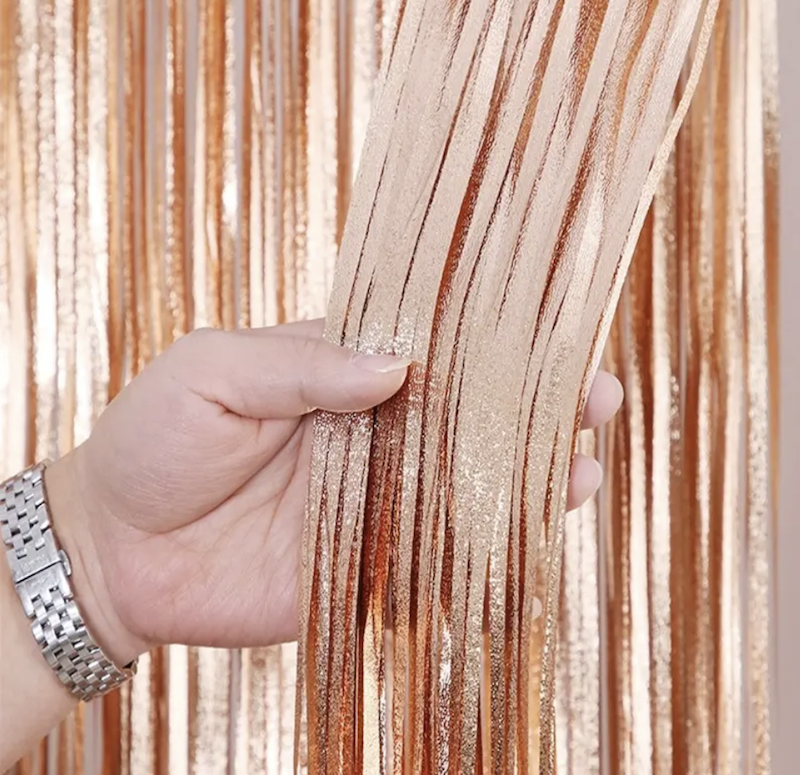 Børstet Rose Gold Glittergardin