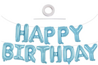 Lyseblå Happy Birthday Foliebanner