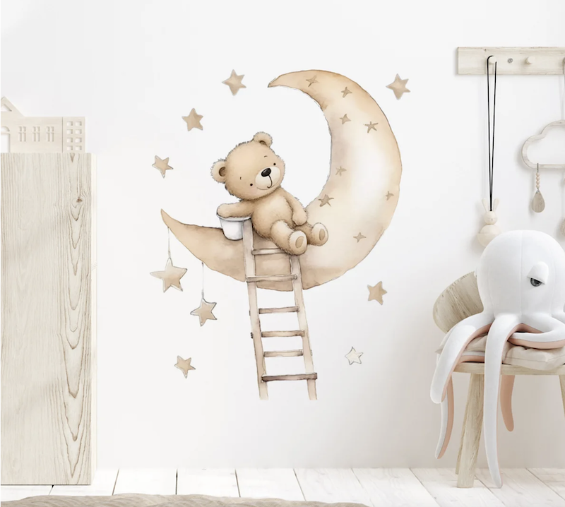 Drømmende Teddy Wallsticker