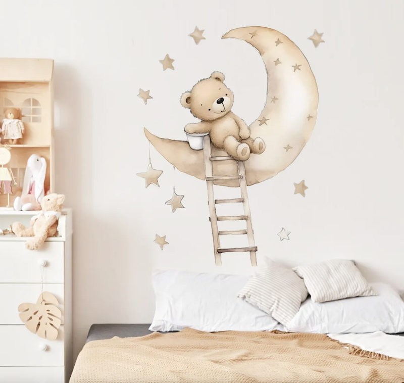 Drømmende Teddy Wallsticker