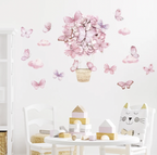 Rosa Sommerfugler Wallsticker