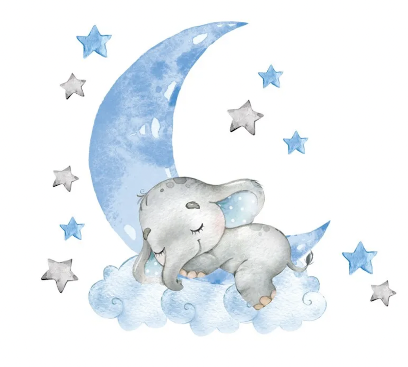 Sovende liten Elefant Wallsticker