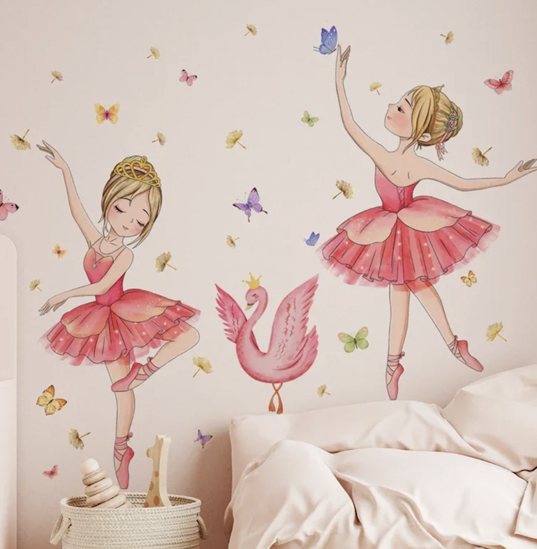 Rosa Ballerina Wallsticker