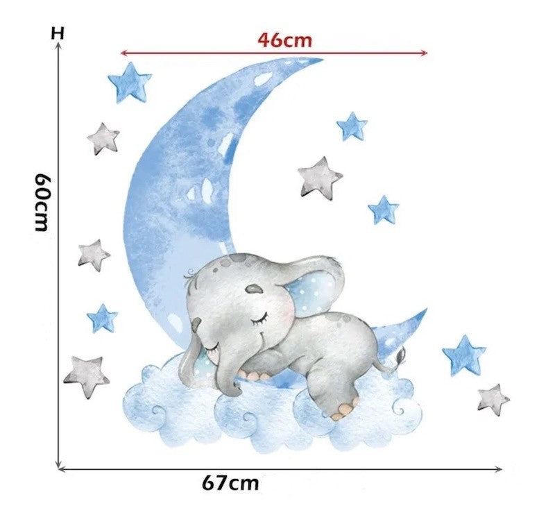 Sovende liten Elefant Wallsticker