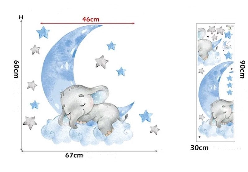 Sovende liten Elefant Wallsticker