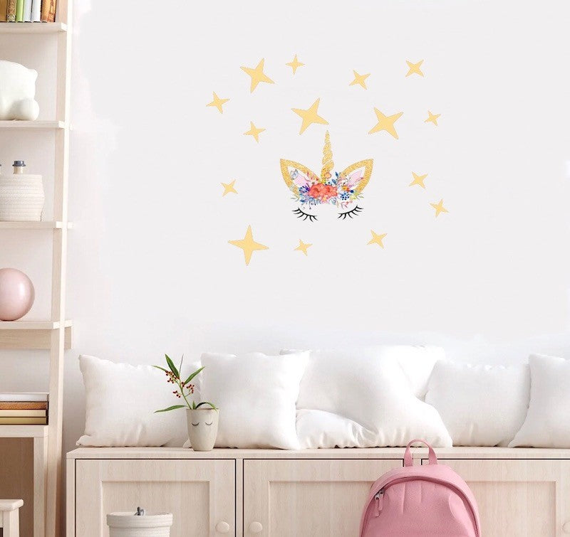 Enhjørning Wallsticker, Gullstjerner