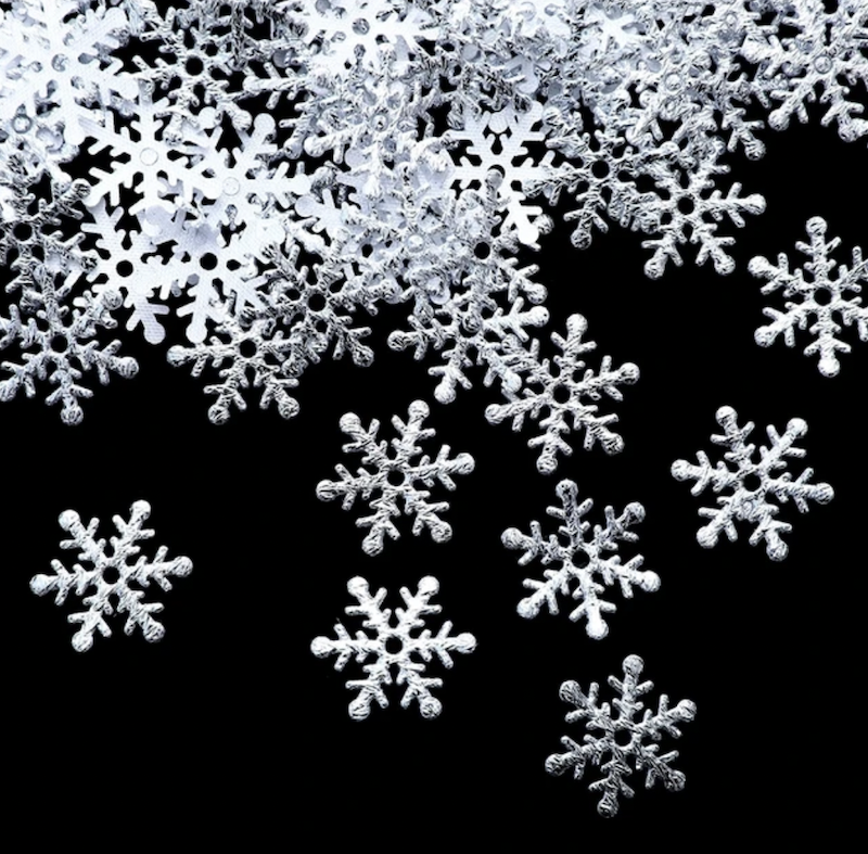 Sølv Snøkrystaller Bordkonfetti