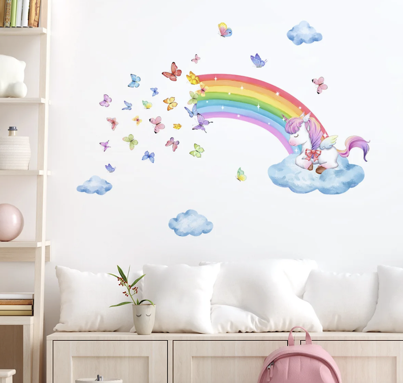 Unicorn Regnbue Wallsticker