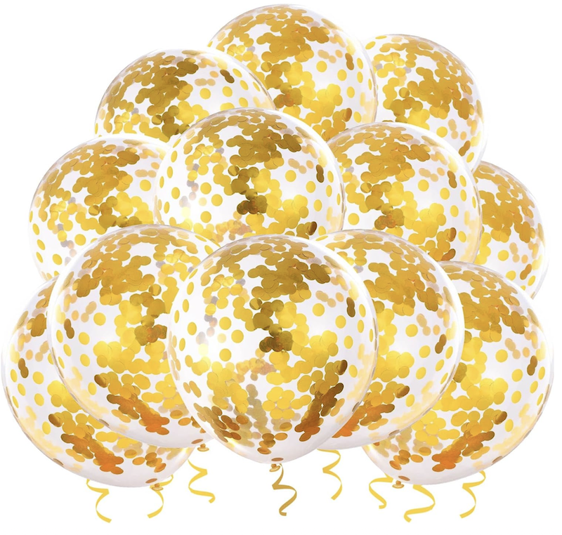 Gull Konfettiballonger, 20 stk