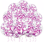 Rosa Konfettiballonger, 20 stk