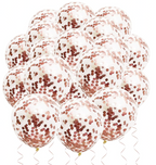 Rose Gold Konfettiballonger, 20 stk