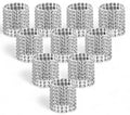 Serviettringer Sølv Strass, 10 stk