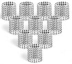 Serviettringer Sølv Strass, 10 stk