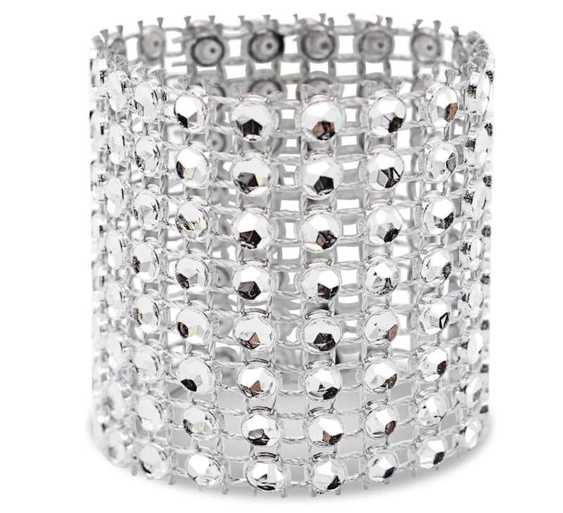 Serviettringer Sølv Strass, 10 stk