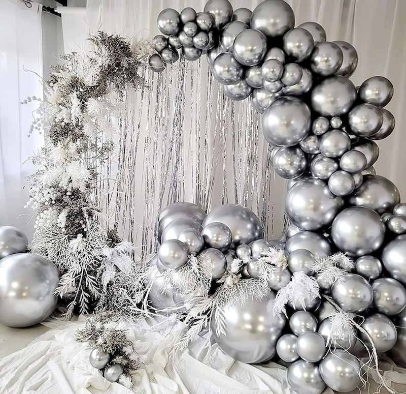 Sølv Metallic Ballonger, 20 stk