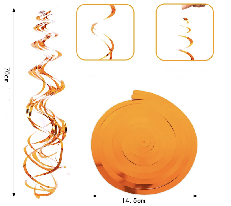 Orange Swirls, 6 stk