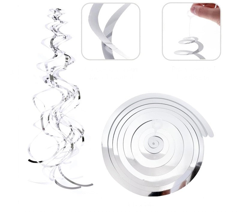Sølv Swirls, 6 stk