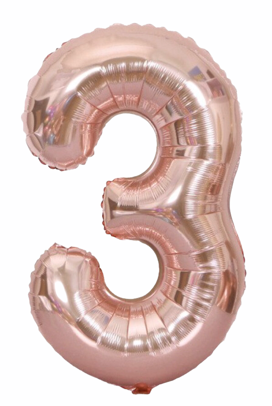 Tallballonger Rose Gold, 1 meter høye