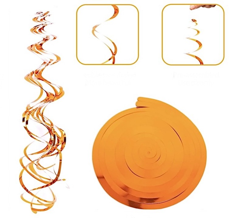 Orange Swirls, 6 stk