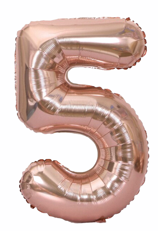 Tallballonger Rose Gold, 1 meter høye