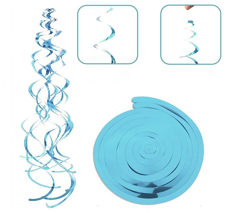 Mellomblå Swirls, 6 stk