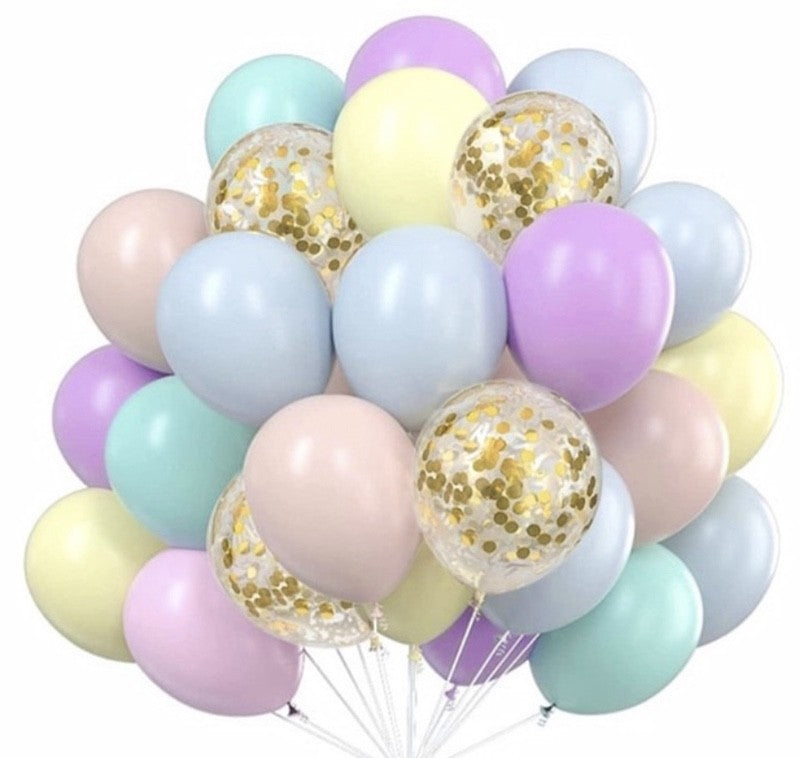 Pastell Ballongbukett, 40 stk