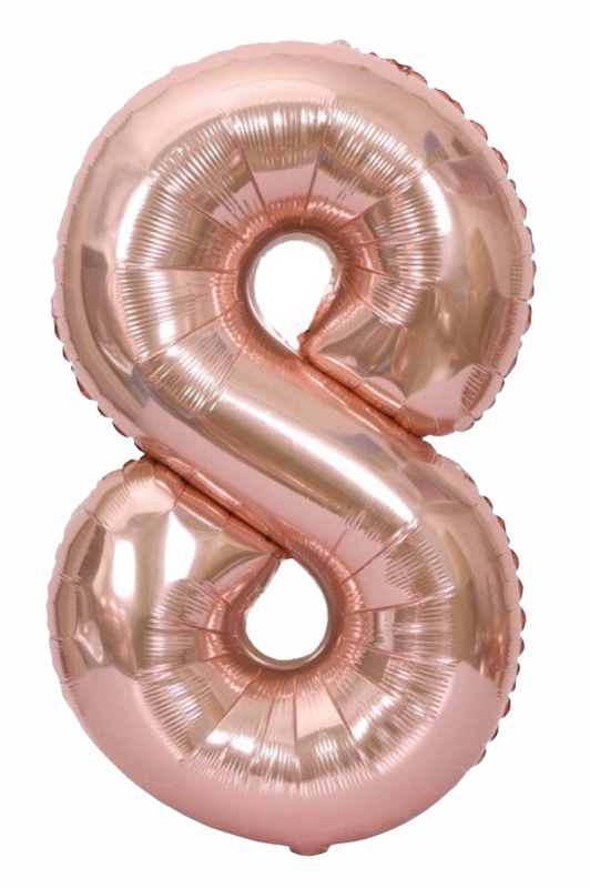 Tallballonger Rose Gold, 1 meter høye