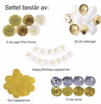 Hvit og Gull Bursdagspakke
