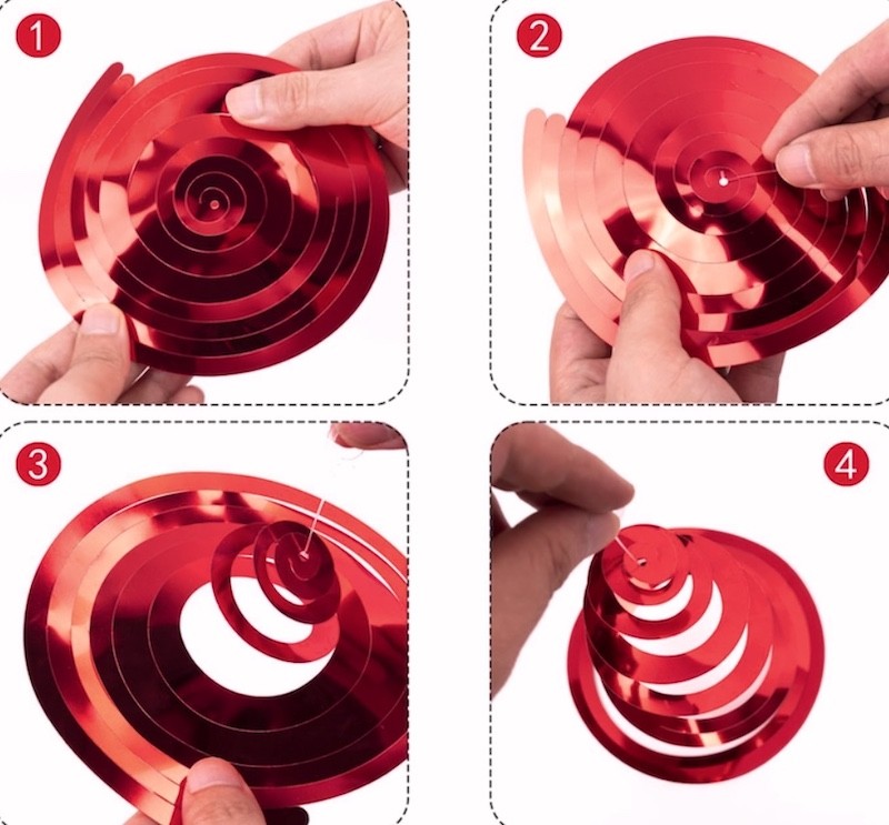 Røde Swirls, 6 stk