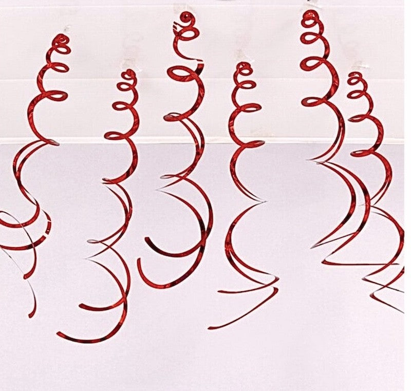 Røde Swirls, 6 stk