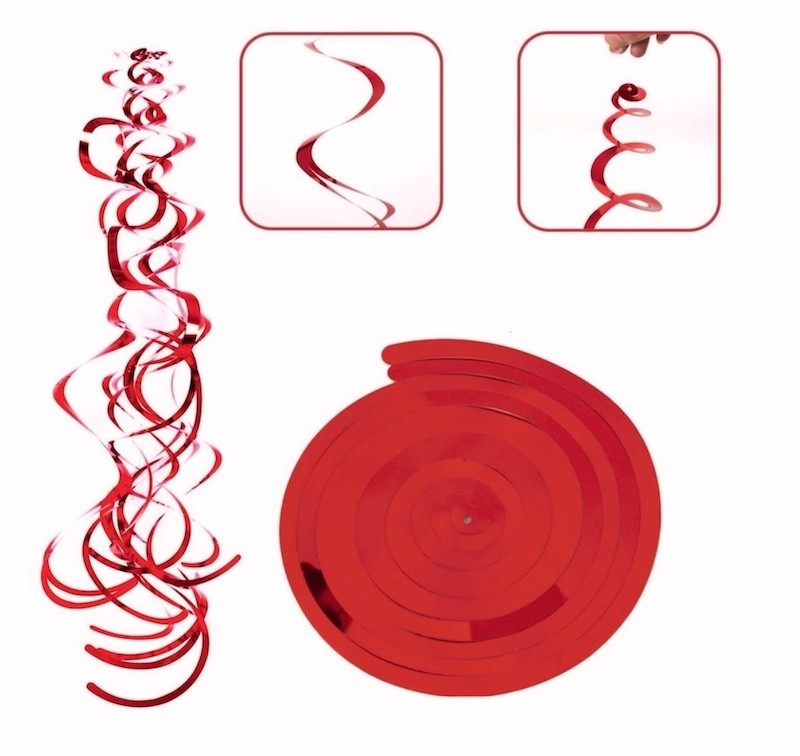 Røde Swirls, 6 stk