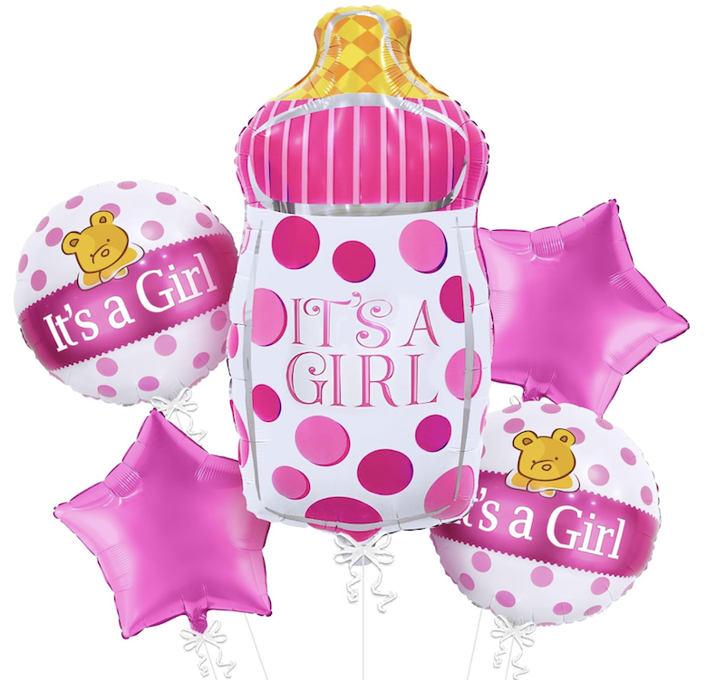 It´s A Girl Folieballonger, 5 stk