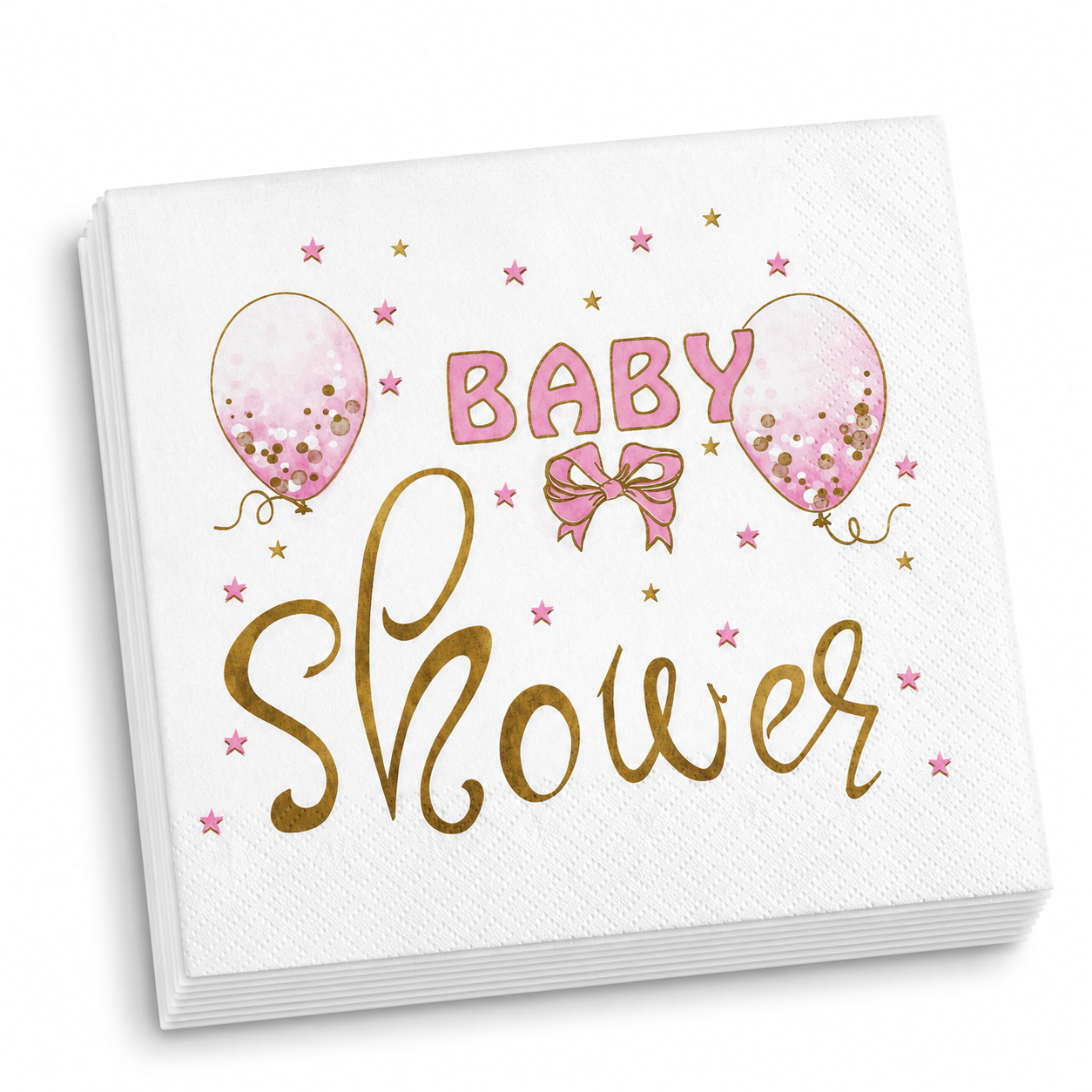Rosa Babyshower papirservietter
