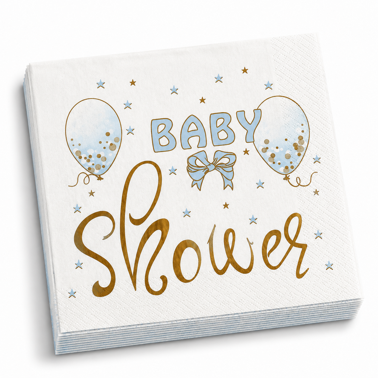 Blå Babyshower papirservietter
