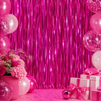 Mørkerosa Glittergardin
