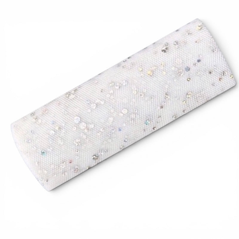 Hvit Organza Bordløper, 20 meter