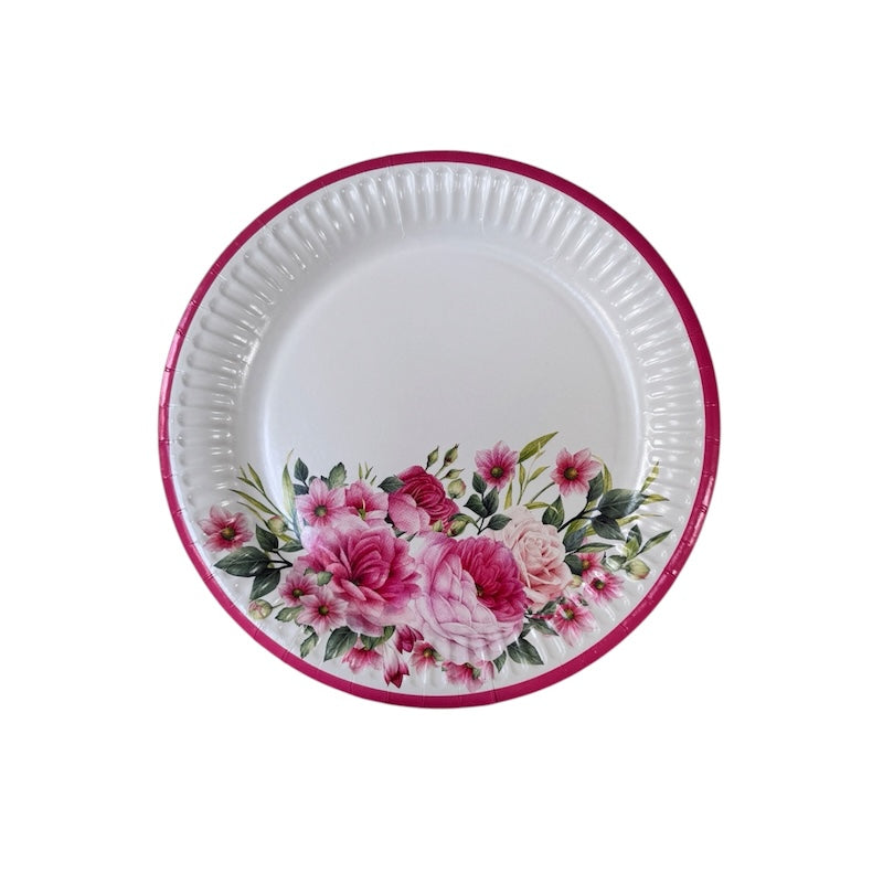 Rosa Roser Papptallerkener