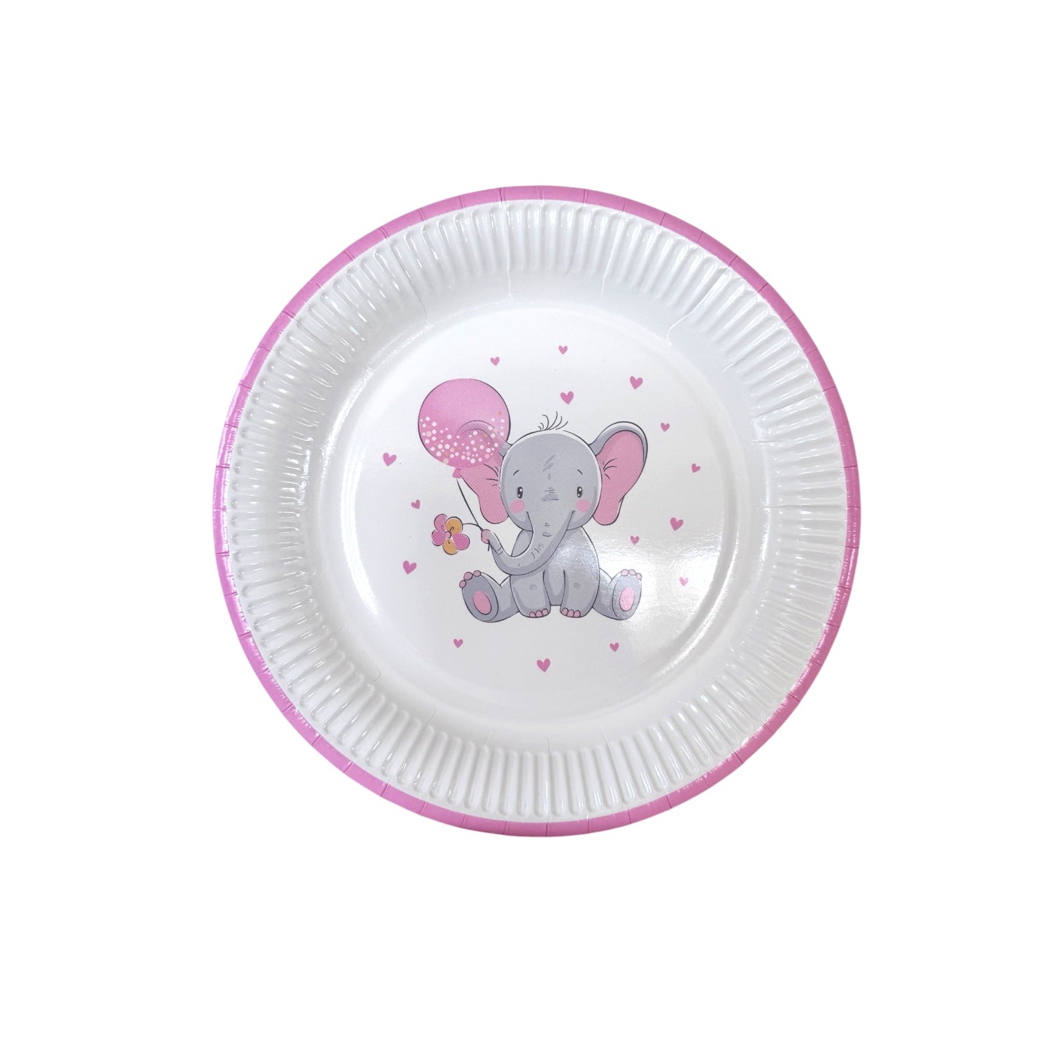 Papptallerkener med Rosa Elefant