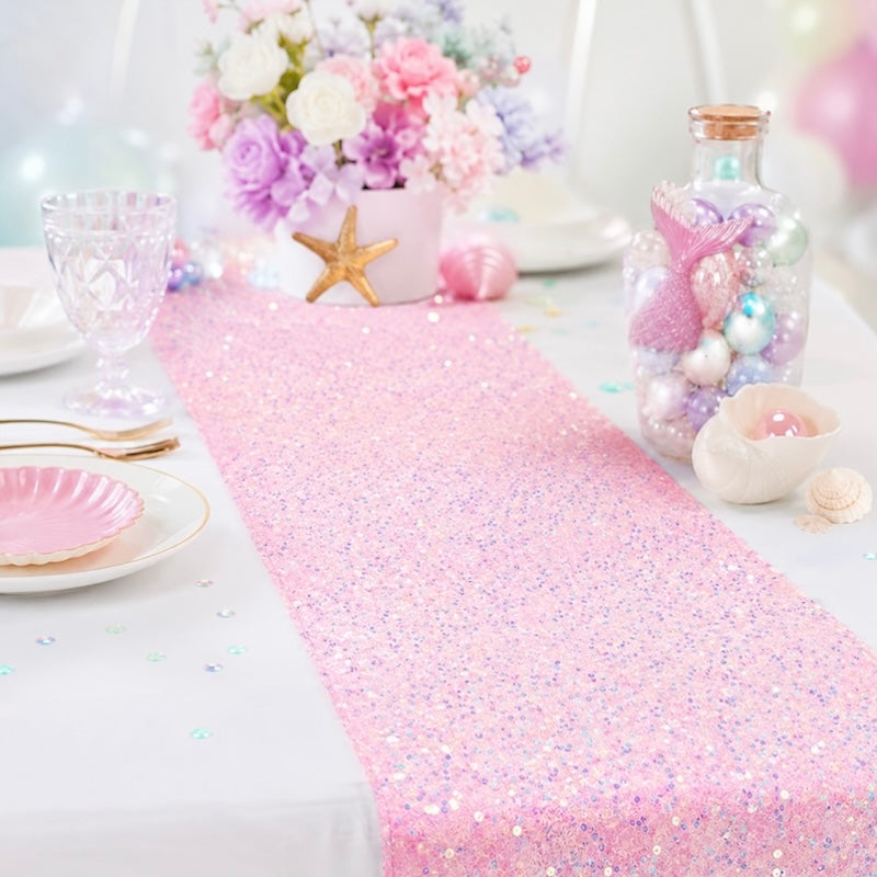 Glittrende Rosa Bordløper, 2.75 meter